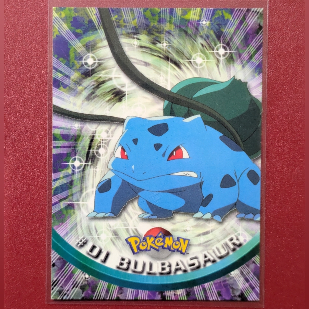 BULBASAUR #1🔥 Vintage POKEMON 1999 TOPPS TV Animation Edition TCG VG